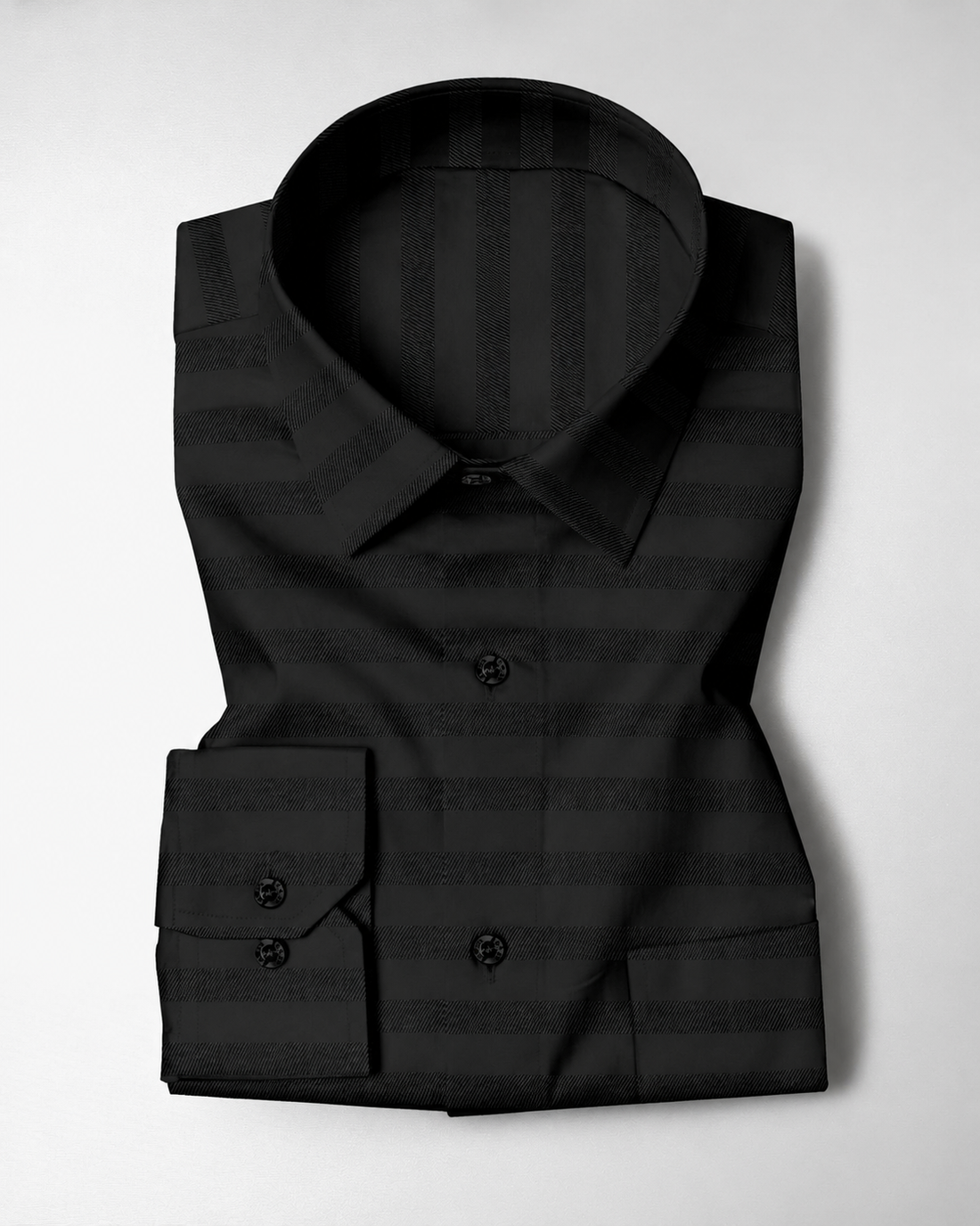 Men's Premium Black Stripe Cotton Full Sleeve Shirt