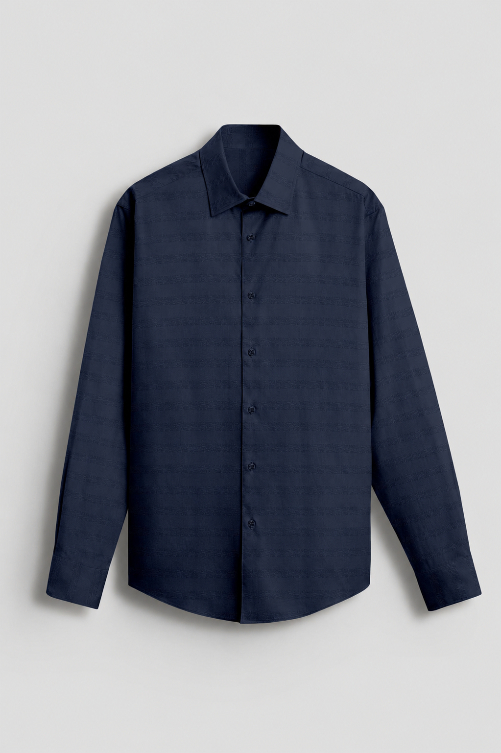 Men's Midnight Navy Premium Stripe Cotton Full Sleeve Shirt
