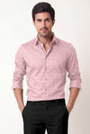 Men's Blush Pink Geometric Printed Premium Cotton Shirt